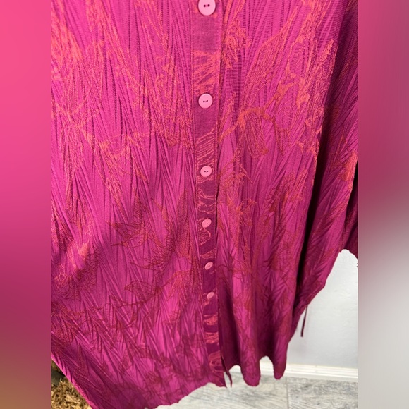 ZARA Jacquard Button Down Long Sleeve Midi Dress With Belt Women’s Large - Picture 5 of 10